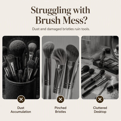 Elegant Dustproof Makeup Brush Organize