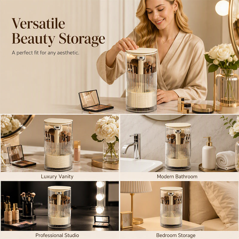 Elegant Dustproof Makeup Brush Organize
