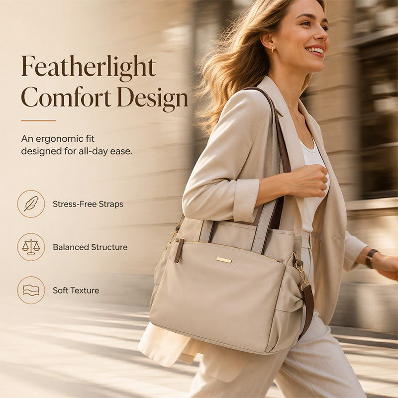 🎉 LIMITED TIME 50% OFF! 👜 Casual Canvas Tote Bag with Pleated Side Pockets for Women – Minimalist Design, 8-Zone Organization & Multi-Way Styling ✨
