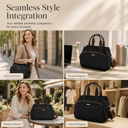 🎉 LIMITED TIME 50% OFF! 👜 Casual Canvas Tote Bag with Pleated Side Pockets for Women – Minimalist Design, 8-Zone Organization & Multi-Way Styling ✨