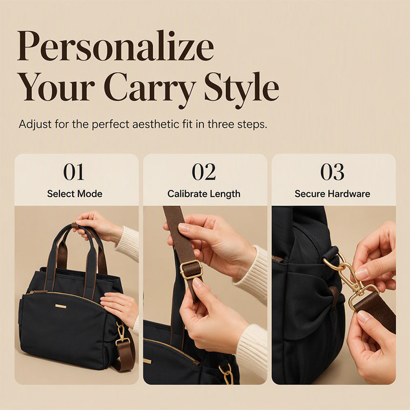 🎉 LIMITED TIME 50% OFF! 👜 Casual Canvas Tote Bag with Pleated Side Pockets for Women – Minimalist Design, 8-Zone Organization & Multi-Way Styling ✨