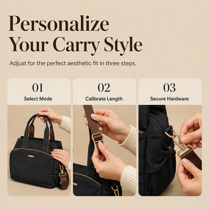 🎉 LIMITED TIME 50% OFF! 👜 Casual Canvas Tote Bag with Pleated Side Pockets for Women – Minimalist Design, 8-Zone Organization & Multi-Way Styling ✨
