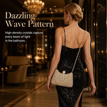Elegant Pearl Clasp Evening Clutch Bag