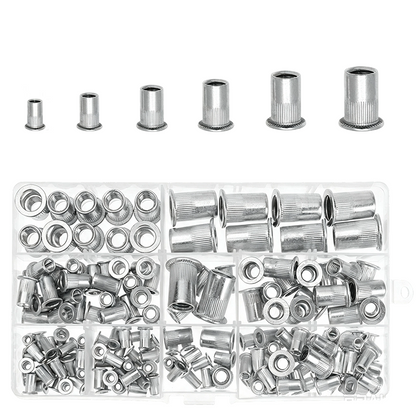 🎉 2026 Sale — Over 17,400 Sold!🔩 Knurled Aluminum Rivet Nut Assortment Kit 165PCS ✨