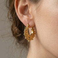 Vintage Stainless Steel Bohemian Hoop Earrings