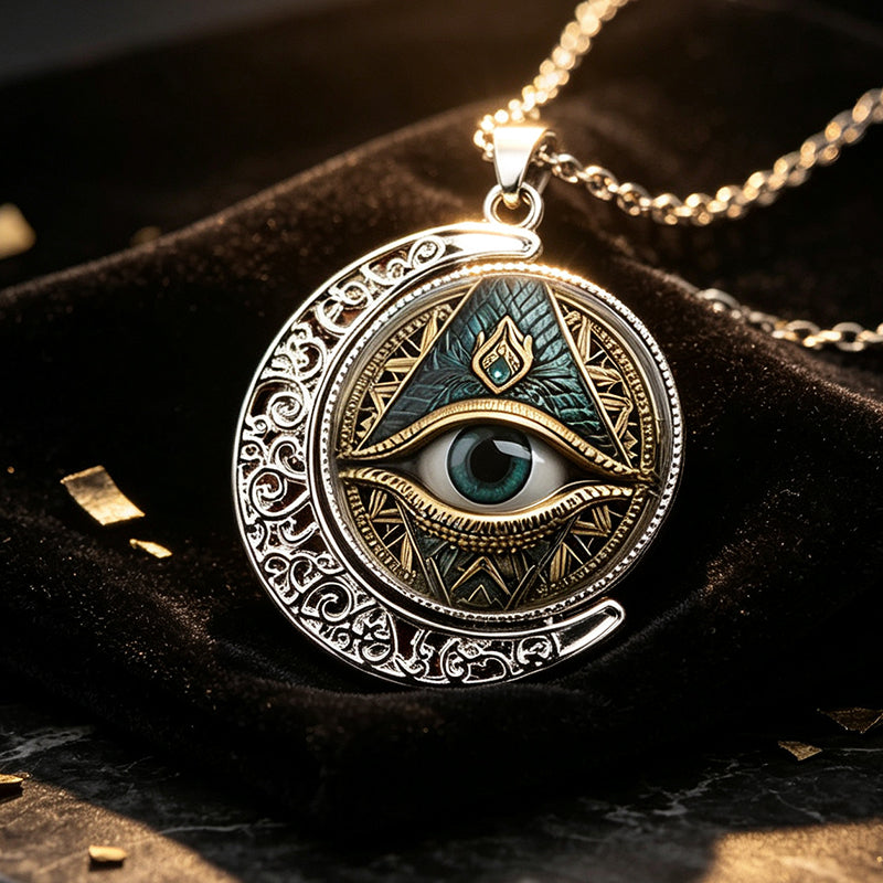 ⏳50% OFF! 👁️Vintage All Seeing Eye Pendant Zinc Alloy Necklace ✨