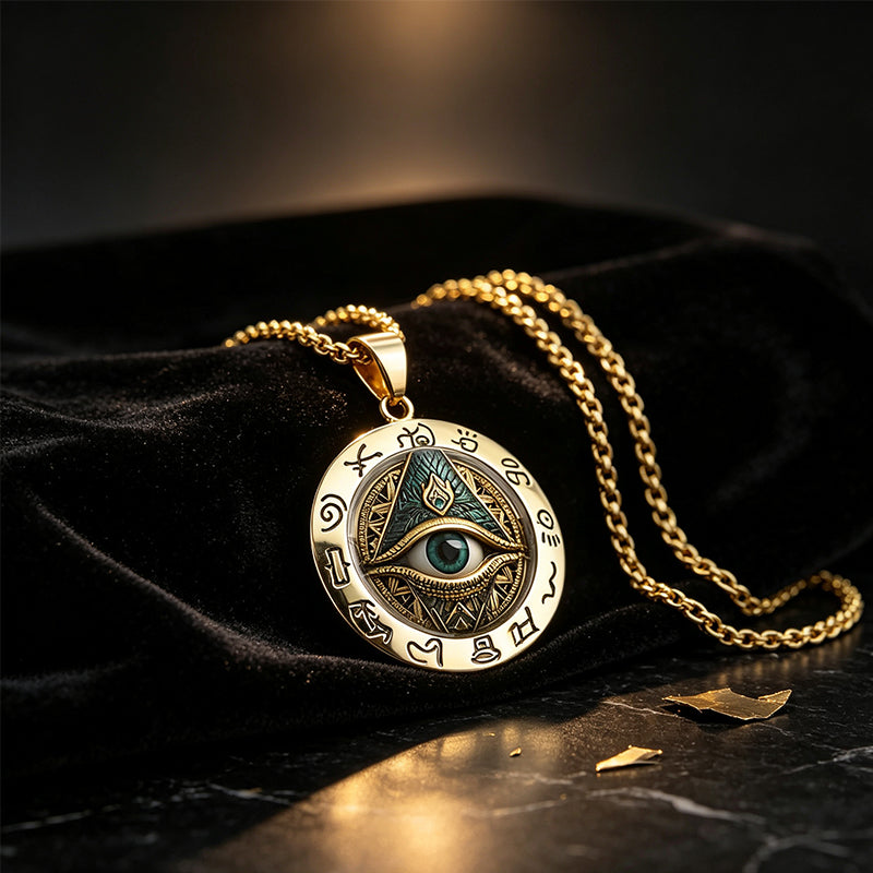 ⏳50% OFF! 👁️Vintage All Seeing Eye Pendant Zinc Alloy Necklace ✨