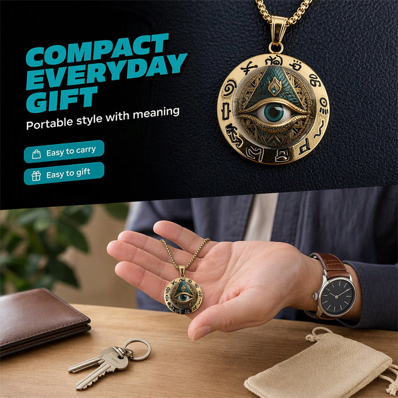 ⏳50% OFF! 👁️Vintage All Seeing Eye Pendant Zinc Alloy Necklace ✨
