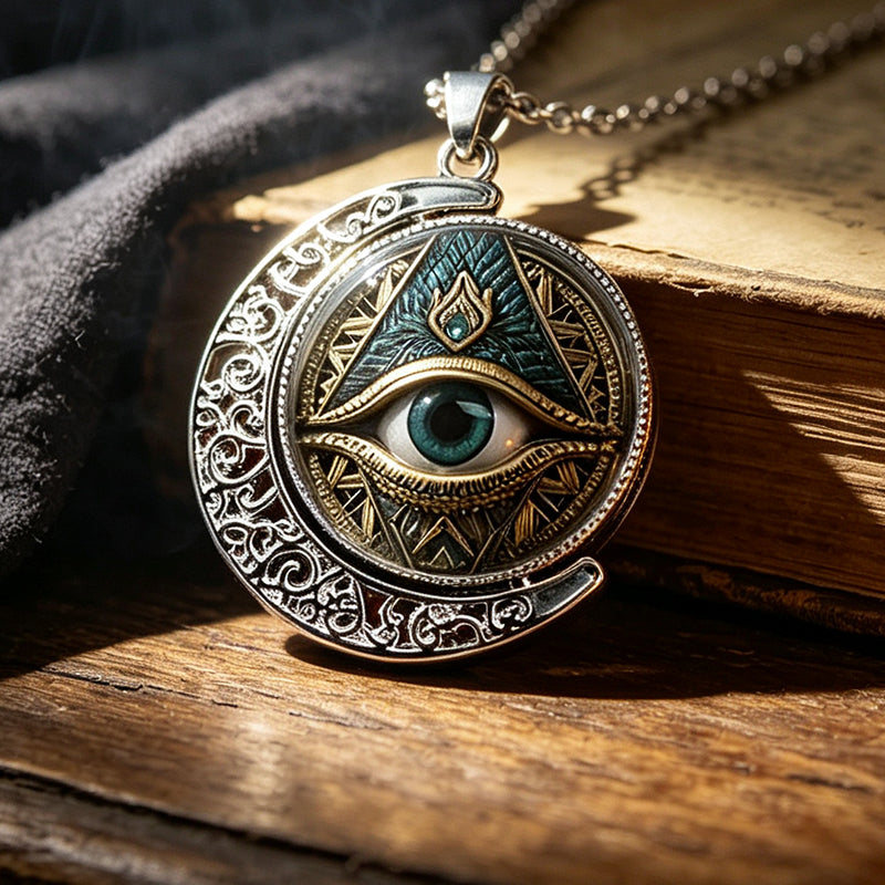 ⏳50% OFF! 👁️Vintage All Seeing Eye Pendant Zinc Alloy Necklace ✨