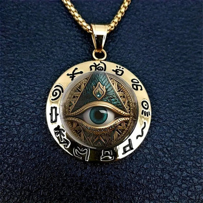⏳50% OFF! 👁️Vintage All Seeing Eye Pendant Zinc Alloy Necklace ✨