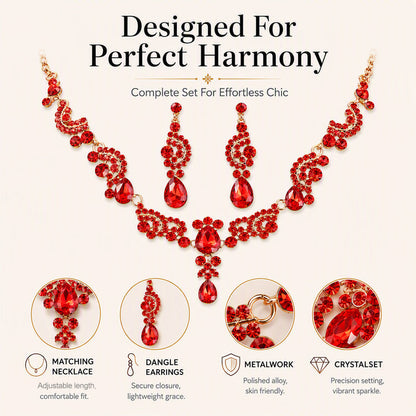 🎉 LIMITED TIME 50% OFF! 💎 Sparkling Rhinestone Necklace and Earrings Jewelry Set – Dazzling Crystal Accents & Elegant Matching Design ✨