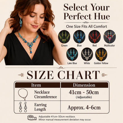 🎉 LIMITED TIME 50% OFF! 💎 Sparkling Rhinestone Necklace and Earrings Jewelry Set – Dazzling Crystal Accents & Elegant Matching Design ✨