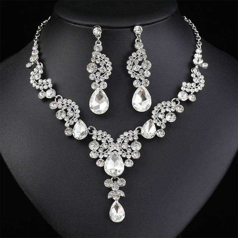 🎉 LIMITED TIME 50% OFF! 💎 Sparkling Rhinestone Necklace and Earrings Jewelry Set – Dazzling Crystal Accents & Elegant Matching Design ✨
