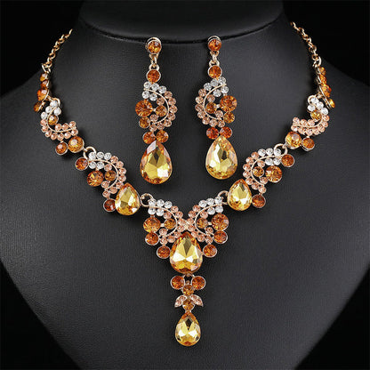 🎉 LIMITED TIME 50% OFF! 💎 Sparkling Rhinestone Necklace and Earrings Jewelry Set – Dazzling Crystal Accents & Elegant Matching Design ✨