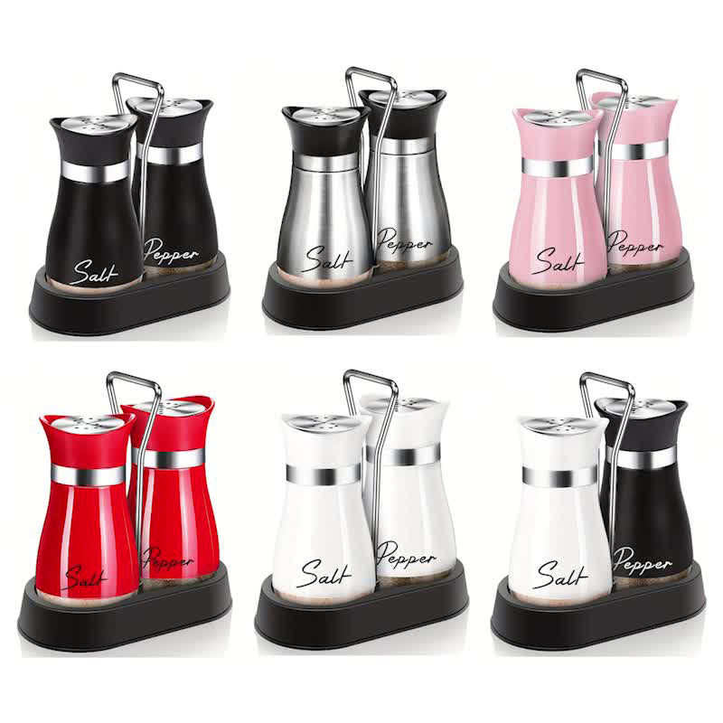 🐧50% OFF NOW! Penguin Design Salt and Pepper Shaker Set, Transparent Glass Bottom Seasoning Dispenser, Large‑Mouth Refillable Spice Container for Kitchen Countertop