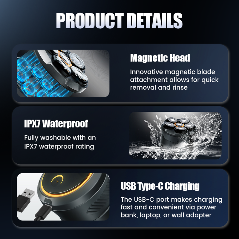 💈 50% OFF NOW! 🪒 6D Waterproof Head Shaver – 6-Blade Precision, IPX7 & Magnetic Head – For Bald Men & Smooth Scalp 🌊