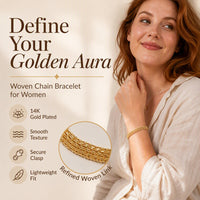 ✨ LIMITED‑TIME 50% OFF! 💫 14K Gold‑Plated Woven Mesh Bracelet – Glamorous, Eye‑Catching, Elegant ✨
