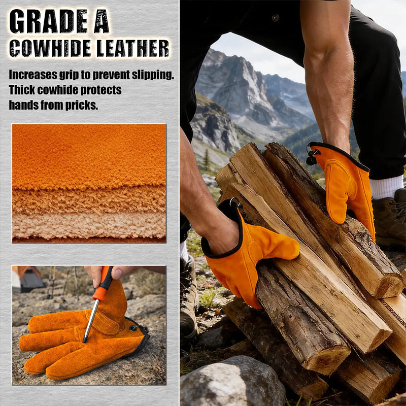 Outdoor Thickened Wear-Resistant Cowhide Work Gloves