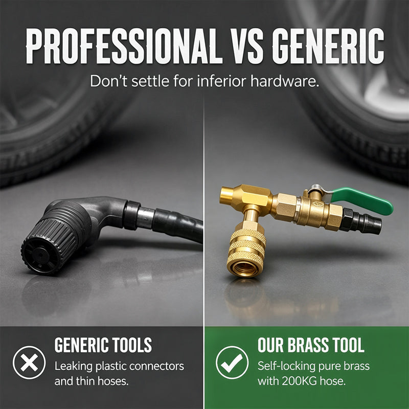 Brass Tire Deflation Valve with Self-Locking Chuck for Large Trucks
