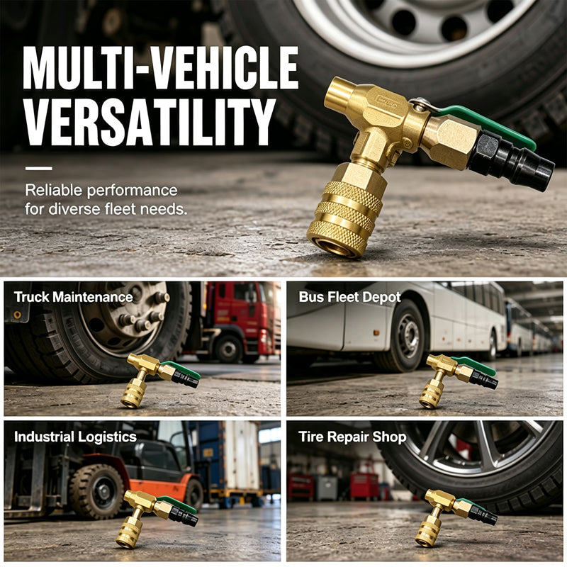 Brass Tire Deflation Valve with Self-Locking Chuck for Large Trucks