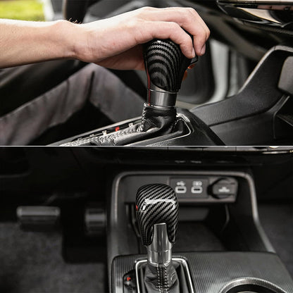 🎉 2026 Sale — Over 21,900 Sold!🚗 Gear Shift Knob Cover for 2018‑2025 Civic Carbon Fiber Trim