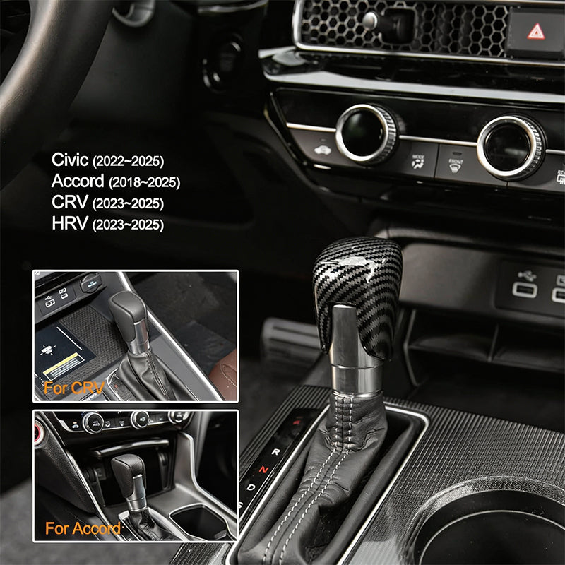 🎉 2026 Sale — Over 21,900 Sold!🚗 Gear Shift Knob Cover for 2018‑2025 Civic Carbon Fiber Trim