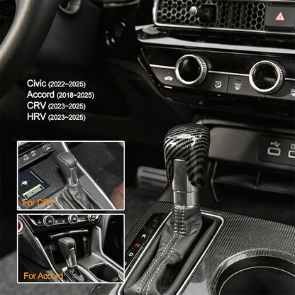 🎉 2026 Sale — Over 21,900 Sold!🚗 Gear Shift Knob Cover for 2018‑2025 Civic Carbon Fiber Trim