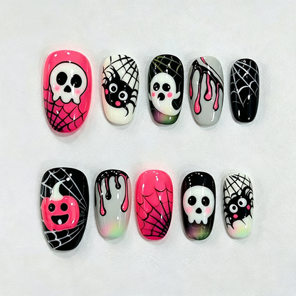 📢📢50% OFF !!⏰ 30PCS 🎃Halloween Press-On Nail Set