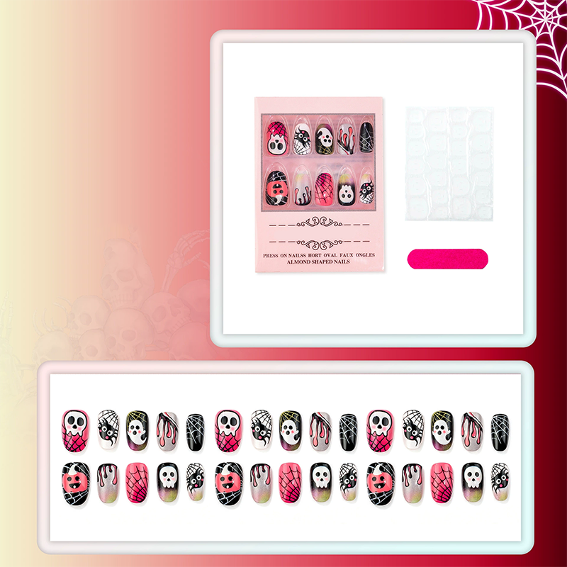 📢📢50% OFF !!⏰ 30PCS 🎃Halloween Press-On Nail Set