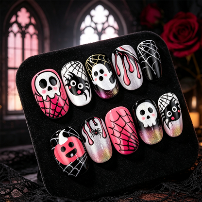 📢📢50% OFF !!⏰ 30PCS 🎃Halloween Press-On Nail Set