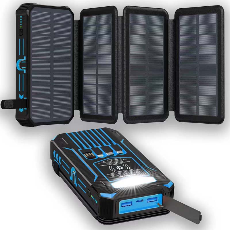 ⏳🔥LIMITED-TIME 50% OFF! ⏰☀️ Solar Power Bank – 20000mAh, Foldable 4-Panel Solar, IPX5 & LED Flashlight – For Camping & Emergencies 🏕️