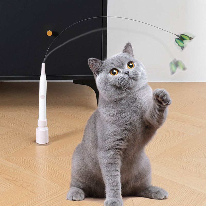 Fun Interactive Suction Cup Cat Wand Toy😻