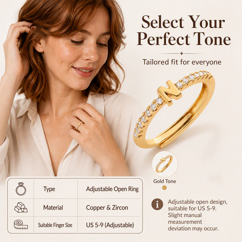 📢📢50% OFF & In stock ⏰Minimalist Adjustable Initial Ring for Women