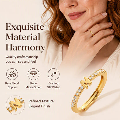 📢📢50% OFF & In stock ⏰Minimalist Adjustable Initial Ring for Women