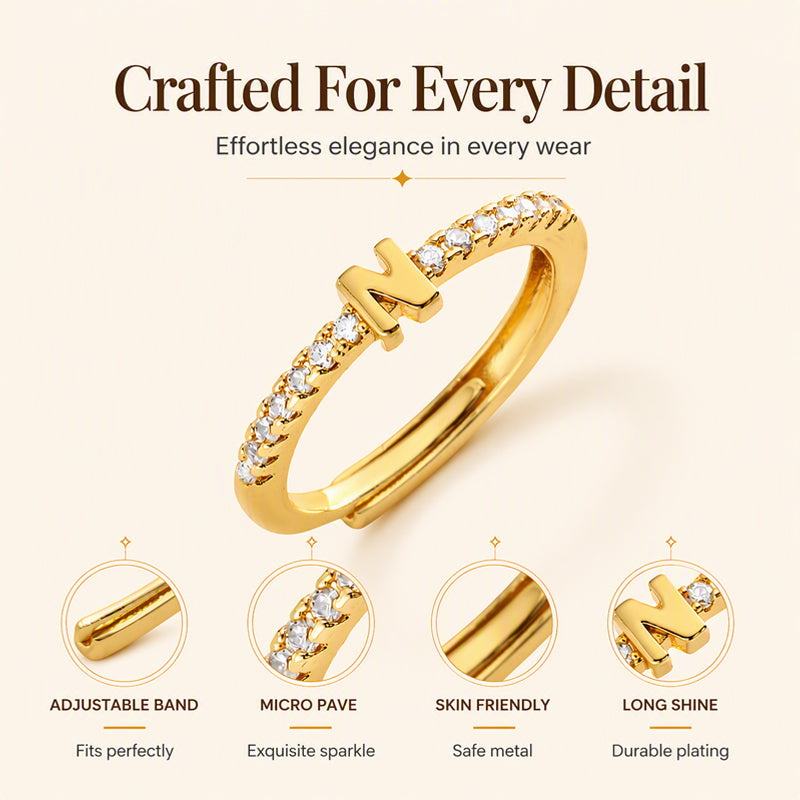 🌸 50% OFF NOW! 🌸Minimalist Adjustable Initial Ring for Women