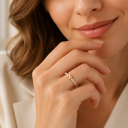 📢📢50% OFF & In stock ⏰Minimalist Adjustable Initial Ring for Women