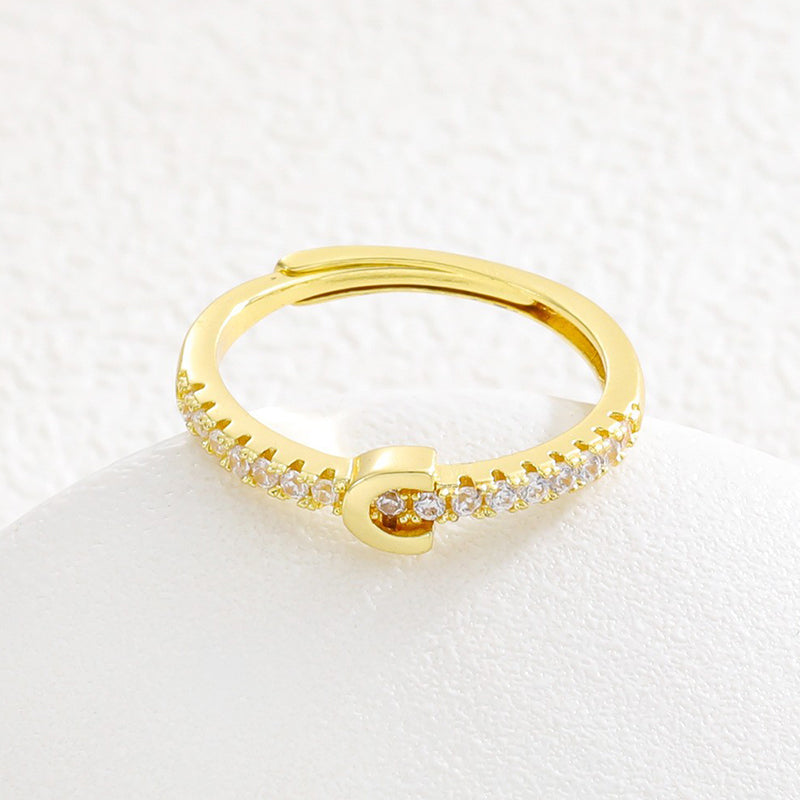 📢📢50% OFF & In stock ⏰Minimalist Adjustable Initial Ring for Women