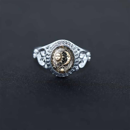 📢📢50% OFF & In Stock⏰Retro Sun and Moon Totem Ring