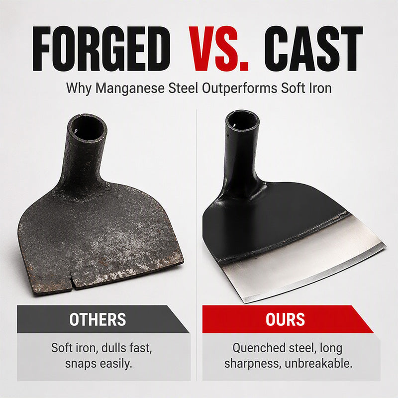 ⏳50% OFF! 🔧Manganese Steel Hoe Head – Heavy-Duty, High-Carbon & Quenched💪