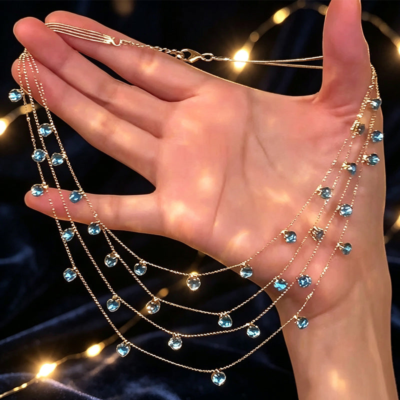 Sparkling Multi-Layered Pendant Necklace for Women