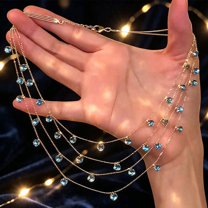 Sparkling Multi-Layered Pendant Necklace for Women