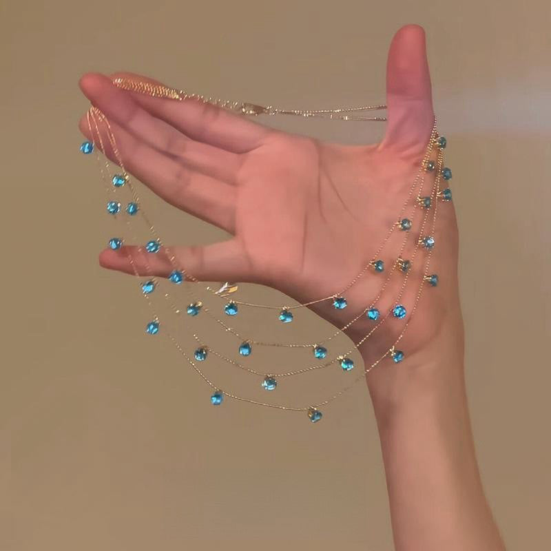 Sparkling Multi-Layered Pendant Necklace for Women
