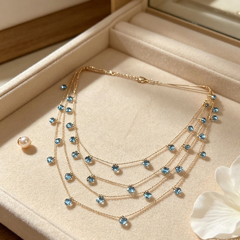 Sparkling Multi-Layered Pendant Necklace for Women