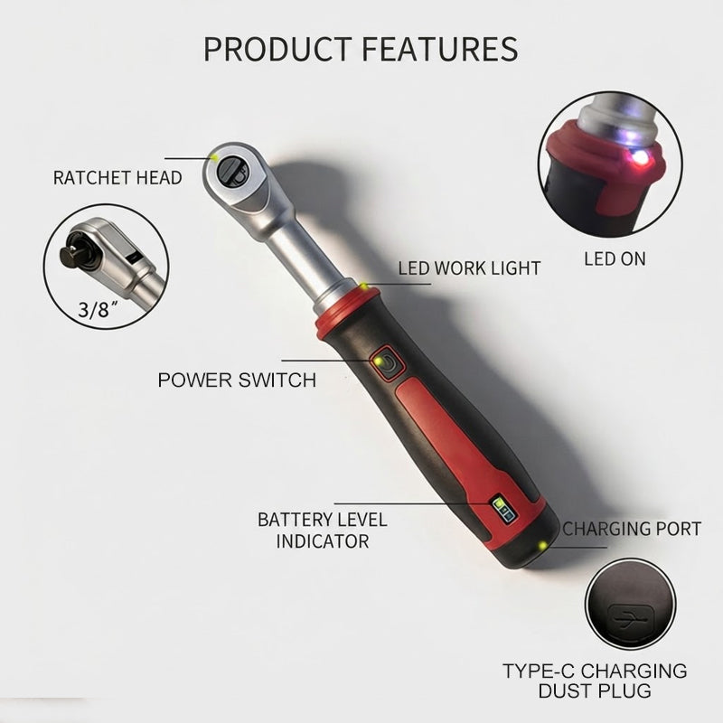 ⚡50% OFF!✨3.6V Rechargeable Electric Ratchet Wrench, 1/4‑Inch Drive Type‑C Charging, Cordless Compact Repair Tool 🔧