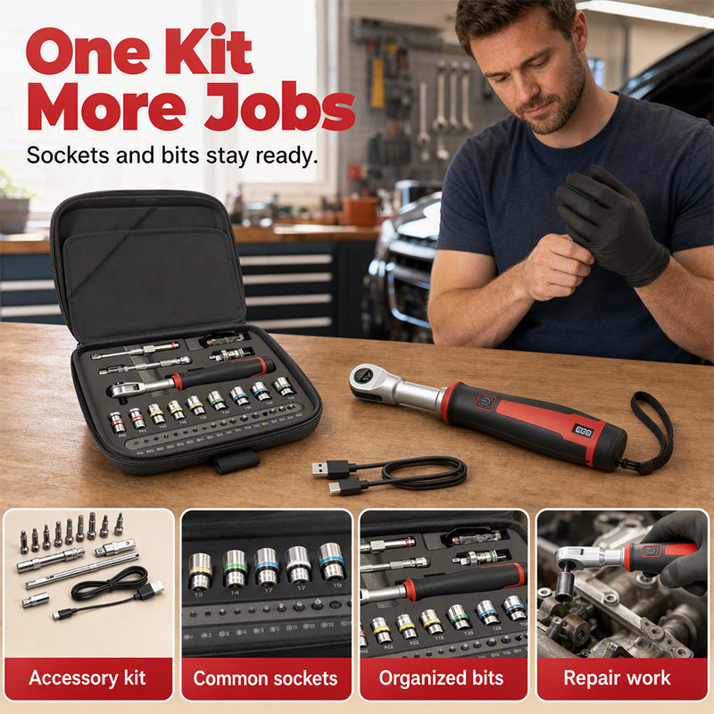 ⚡50% OFF!✨3.6V Rechargeable Electric Ratchet Wrench, 1/4‑Inch Drive Type‑C Charging, Cordless Compact Repair Tool 🔧