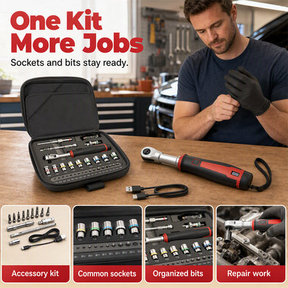 ⚡50% OFF!✨3.6V Rechargeable Electric Ratchet Wrench, 1/4‑Inch Drive Type‑C Charging, Cordless Compact Repair Tool 🔧