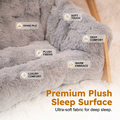 🛋️🐾 Elevated Plush Pet Bed with Wooden Frame – Premium Comfort, Sturdy Natural Wood & Removable Washable Cover ✨