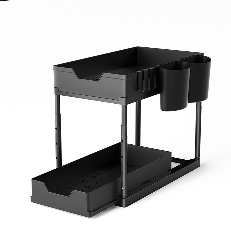 2-Tier Under Sink Organizer with Hooks