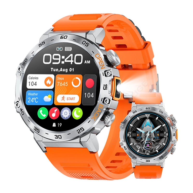 ⌚ 50% OFF NOW! 🏔️ Outdoor Smartwatch – Rugged, LED Flashlight & Bluetooth Calling – For Sports, Fitness & Adventure 🔦