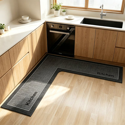 🎉2026 Sale Over 17,000 Sold! 🔥50% OFF! 🧊💧 Stop slipping on wet kitchen floors — this L-shaped mat absorbs water and oil fast, stays put, and cushions your feet while you cook. 🏠